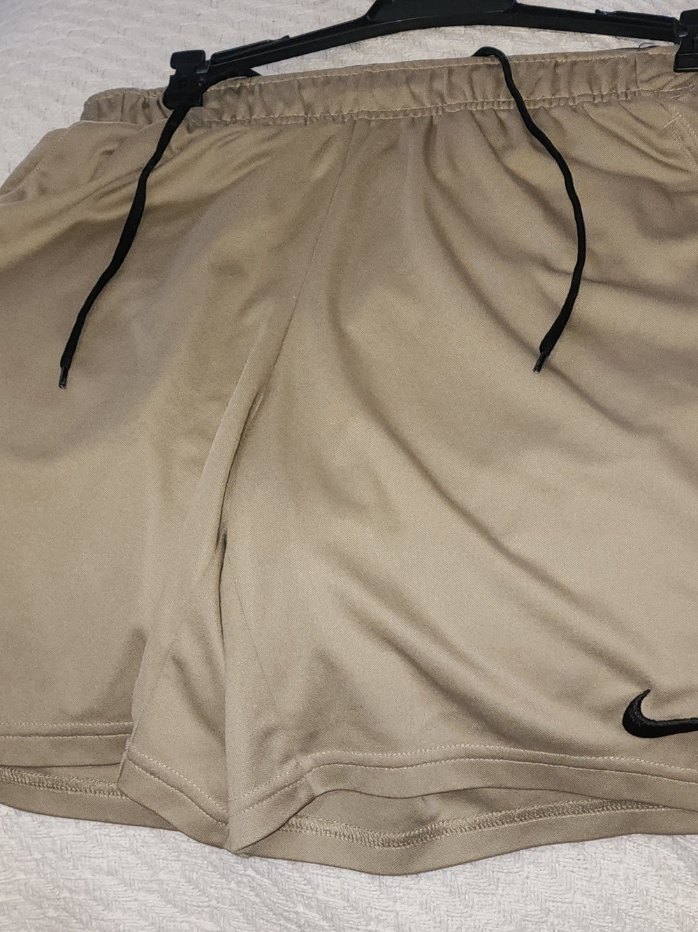 Nike Men’s Athletic Shorts in Khaki with Black Drawstring Sz SM